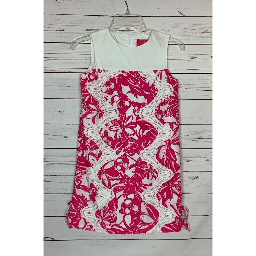 Lilly Pulitzer Jubilee by Angie Harmon Girls Size 14 Pink Floral Lace Cute Dress